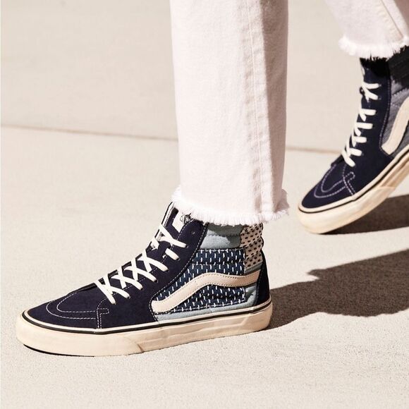Vans Shoes - RARE Vans Sk8-Hi Denim Patchwork Sneakers
